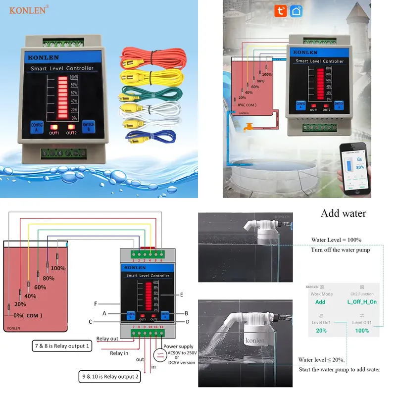 Water Alarm Sensor - Датчик уровня воды KONLEN с Wi-Fi,